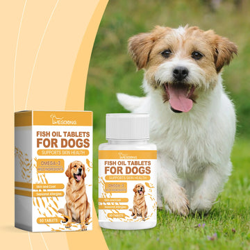 Yegbong 60pcs Omega-3 Fish Oil Tablets for Dogs Skin Care Nutrition Supplement Relieve Dry Itchy Skin Nourish Fur Enhance Bone