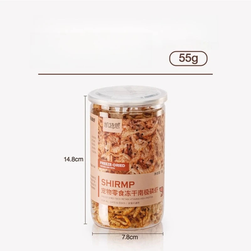 Premium Freeze-Dried Krill Cat Treats - Healthy & Nutritious Snacks for Pet Dental Health