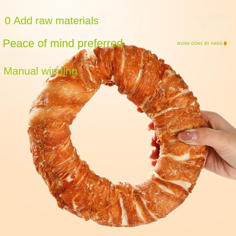 Dog Snacks Lnteractive Rewards Dog Kraft Chicken and Duck Donuts Pet Teething Stick Puppy Chewing Training Snacks Bite Resistant