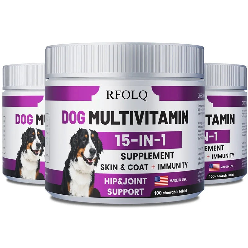 Dog Multivitamin - Promotes Healthy Skin and Coat, Supports Joint Health, Relieves Allergies and Aids Digestive Function