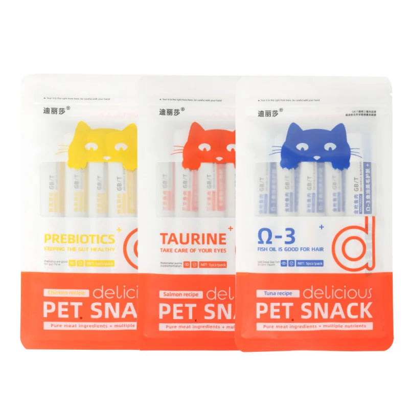 Cat Stick English Version Packaging Pet Snacks Liquid Wet Food for Cats15g Weight Gain Snack for Cheek Enhancement