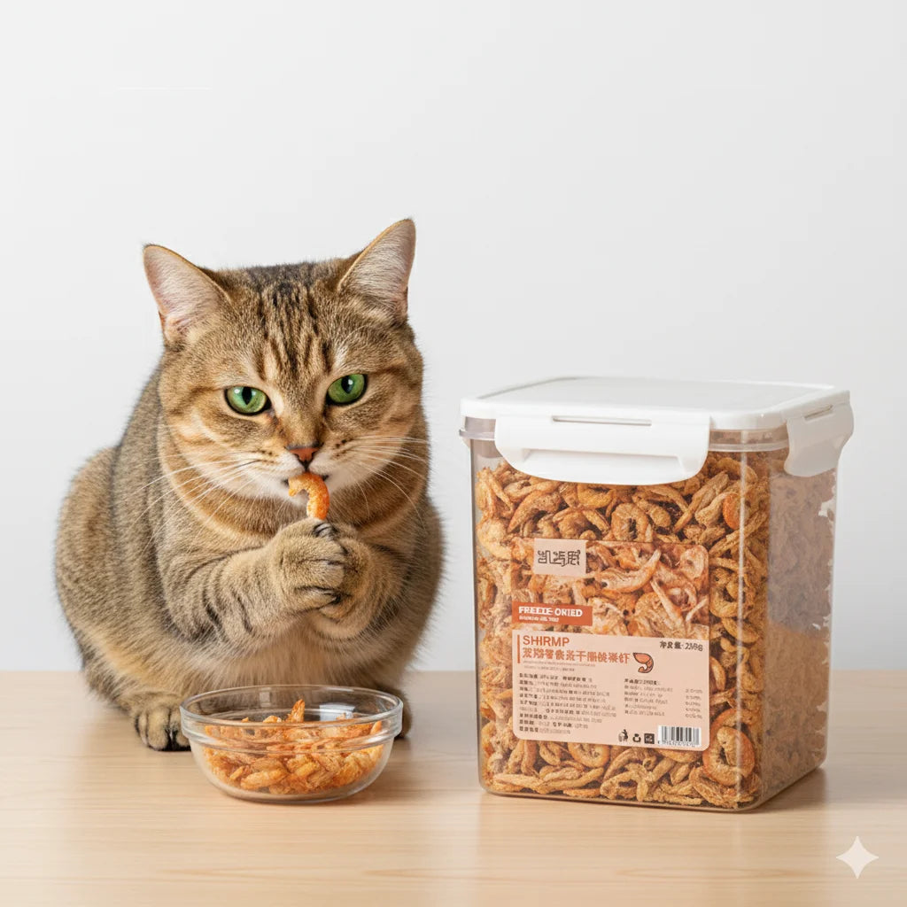 Premium Freeze-Dried Krill Cat Treats - Healthy & Nutritious Snacks for Pet Dental Health