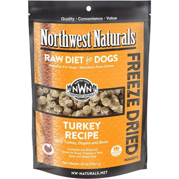 Freeze-Dried Turkey Dog Food - Bite-Sized Nuggets - Grain-Free High-Protein Raw Diet Human-Grade Limited Ingredients All Natura