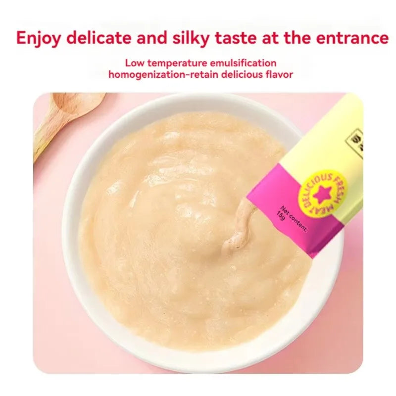 Cat snacks cat strips 15g/piece fresh tender chicken tuna cod wet food nutrition replenishment fattening cat snacks