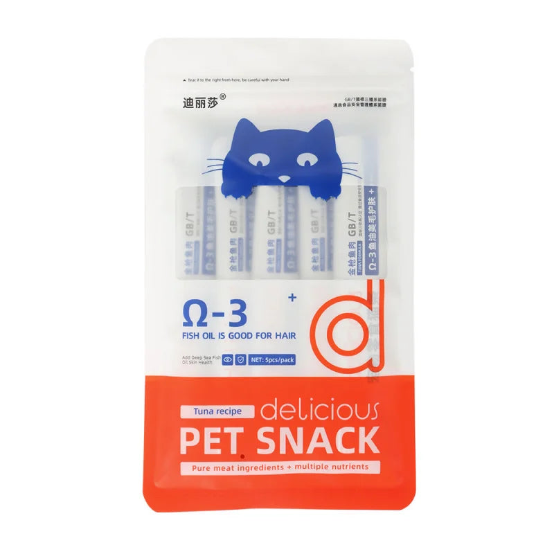 Cat Stick English Version Packaging Pet Snacks Liquid Wet Food for Cats15g Weight Gain Snack for Cheek Enhancement