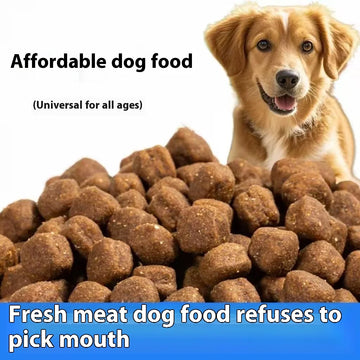 Complete dog food, universal type, for adult and puppy, beauty and calcium supplement