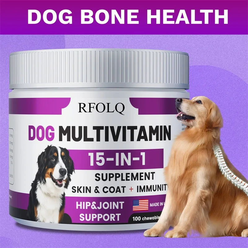 Dog Multivitamin - Promotes Healthy Skin and Coat, Supports Joint Health, Relieves Allergies and Aids Digestive Function