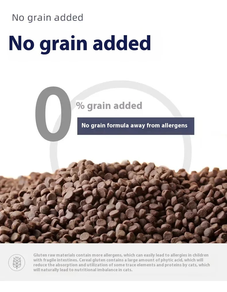 Pure fresh meat without grain cat food for adult and kitten, rich in nutrition, high in protein, suitable for weight gain and fa