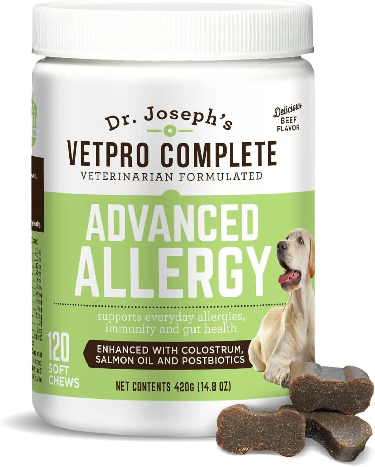 VetPro Allergy & Itch Support for Dogs - Salmon Oil, Pro&Colostrum - Immune & Gut Health